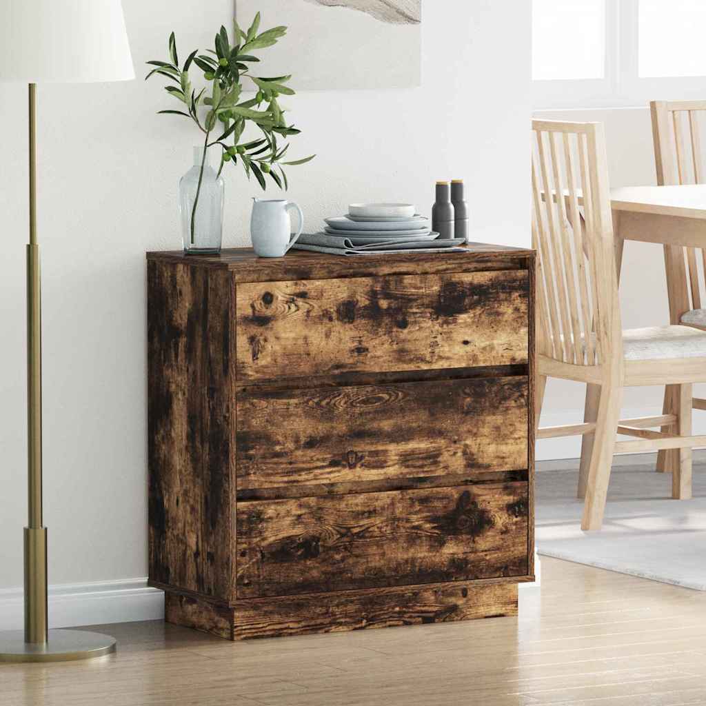Vidaxl nachtkastje gerookt eiken 71 x 34,5 x 75 cm bewerkt hout