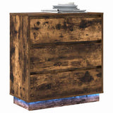 Vidaxl nachtkastje gerookt eiken 71 x 34,5 x 75 cm bewerkt hout