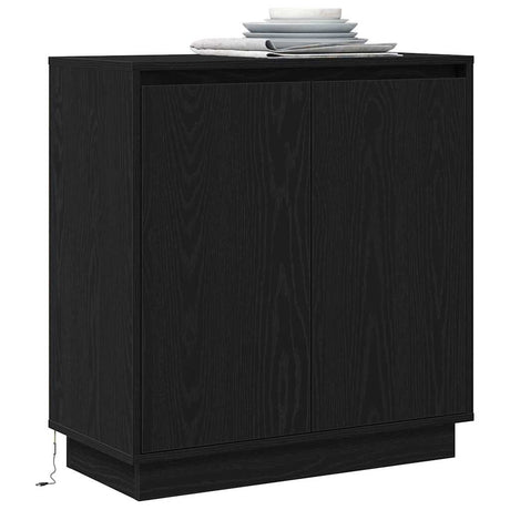 Vidaxl led sideboard zwart eiken 71 x 34,5 x 75 cm bewerkt hout