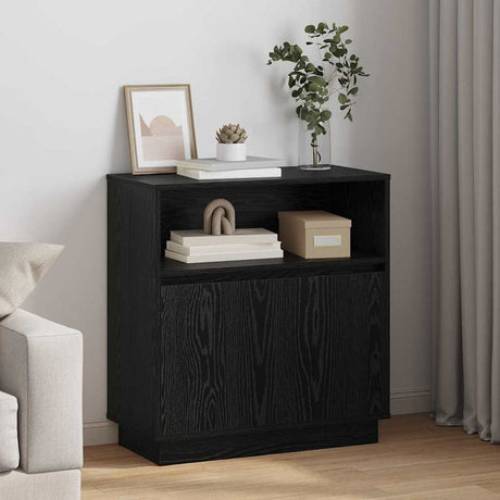 Vidaxl led sideboard zwart eiken 71 x 34,5 x 75 cm bewerkt hout