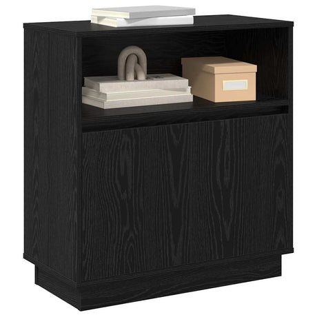 Vidaxl led sideboard zwart eiken 71 x 34,5 x 75 cm bewerkt hout
