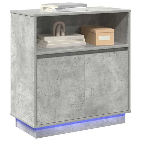 Vidaxl led sideboard betongrijs 71 x 34,5 x 75 cm bewerkt hout