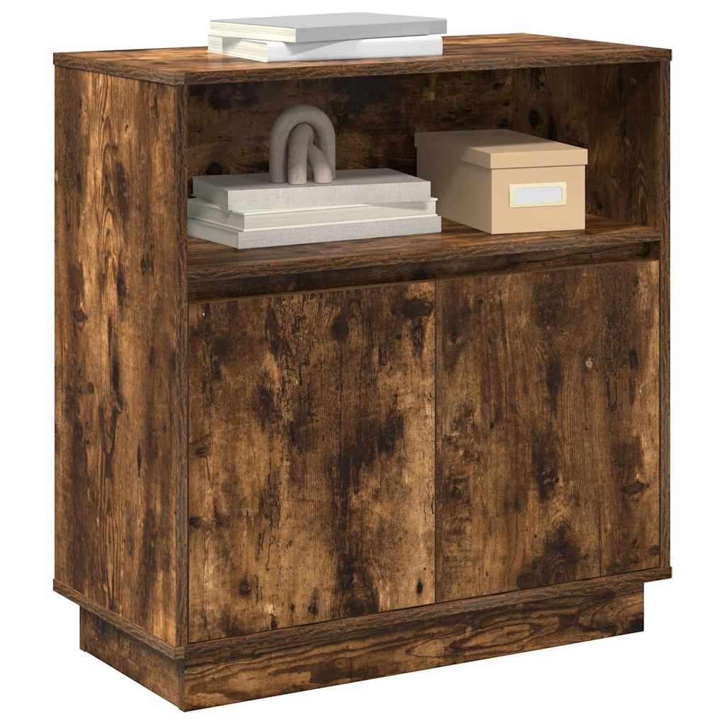 Vidaxl led sideboard gerookt eiken 71 x 34,5 x 75 cm bewerkt hout