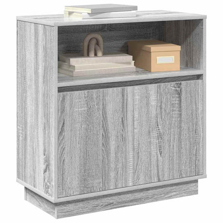 Vidaxl led sideboard grijs sonoma 71 x 34,5 x 75 cm bewerkt hout
