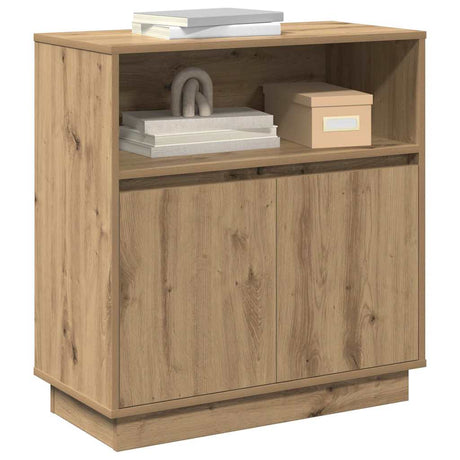 Vidaxl led sideboard artisan eiken 71 x 34,5 x 75 cm bewerkt hout