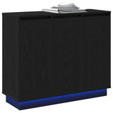 Vidaxl led sideboard zwart eiken 90 x 32 x 75 cm bewerkt hout