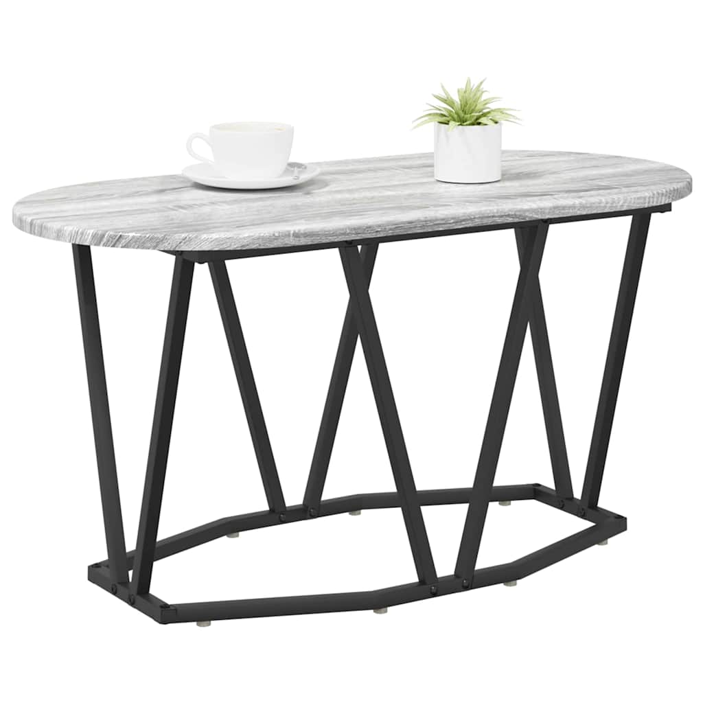 Vidaxl salontafel grijs 80 x 40 x 40.5 cm bewerkt hout en metaal