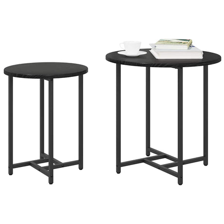Vidaxl bijzettafelset 2 st zwart eiken 50 x 50 x 50 cm