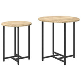 Vidaxl bijzettafelset 2 st sonoma eiken en zwart 50 x 50 x 50 cm