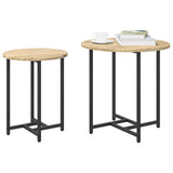 Vidaxl bijzettafelset 2 st sonoma eiken en zwart 50 x 50 x 50 cm