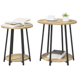Vidaxl bijzettafelset 2 st sonoma eiken en zwart 50 x 50 x 51 cm