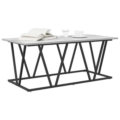 Vidaxl salontafel grijs 100 x 50 x 40 cm bewerkt hout en metaal