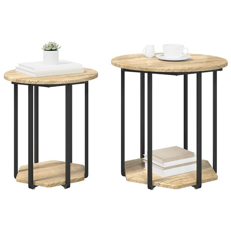 Vidaxl bijzettafelset 2 st bruin 50 x 50 x 50,5 cm