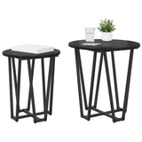 Vidaxl bijzettafelset 2 st zwart eiken 50 x 50 x 50,5 cm
