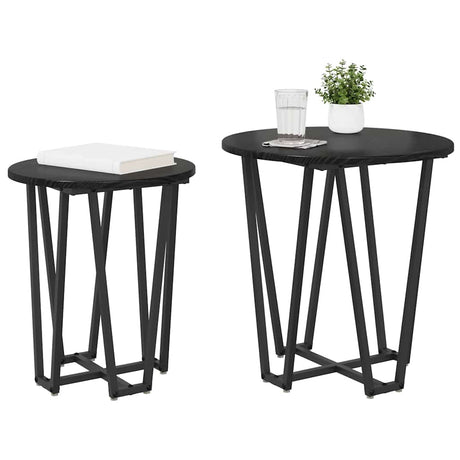 Vidaxl bijzettafelset 2 st zwart eiken 50 x 50 x 50,5 cm