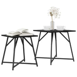 Vidaxl bijzettafelset 2 st zwart eiken 50 x 50 x 50 cm