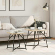 Vidaxl bijzettafelset 2 st sonoma eiken en zwart 50 x 50 x 50 cm
