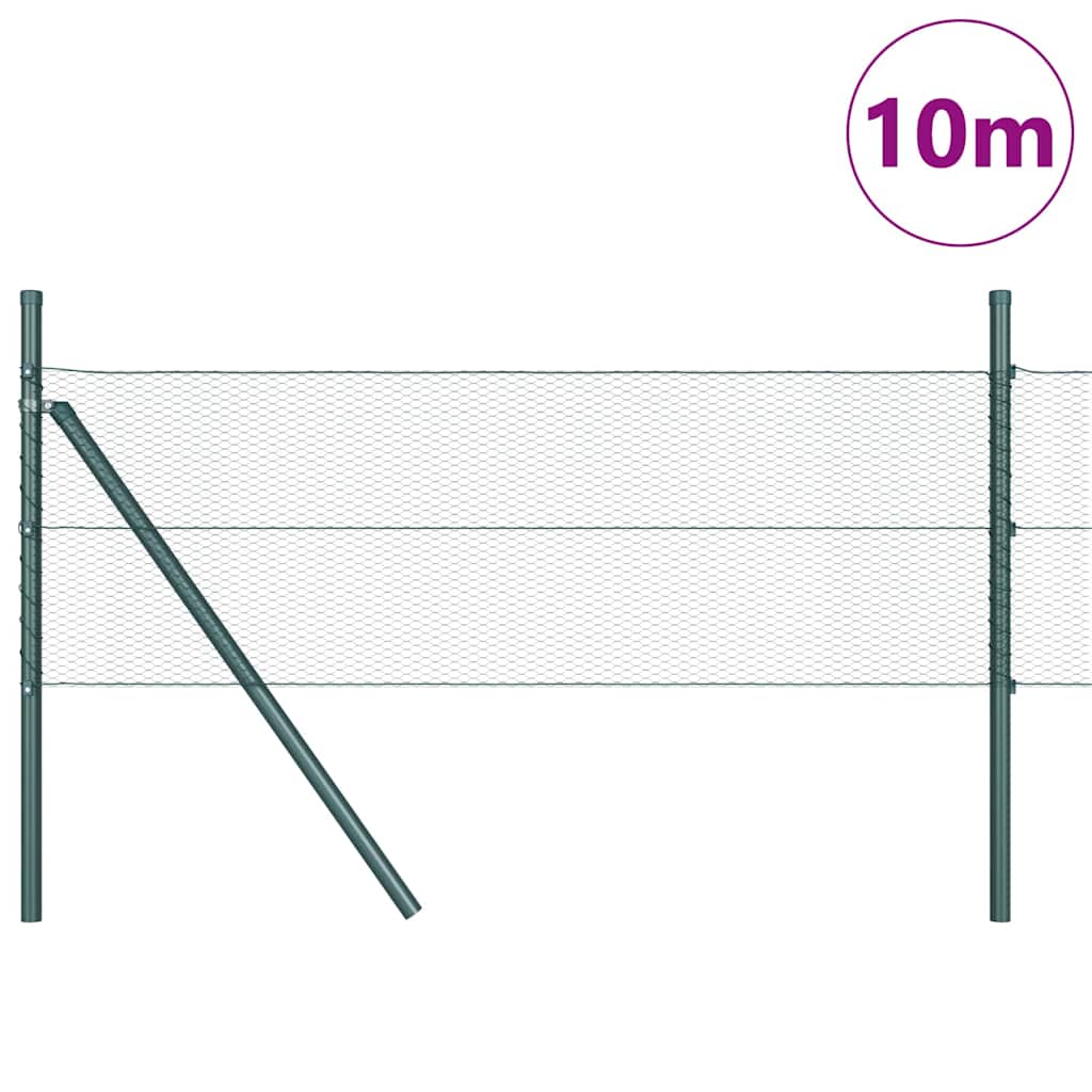Vidaxl afrasteringspaal groen 10 x 0,8 m (13 mm gaas) staal en pvc