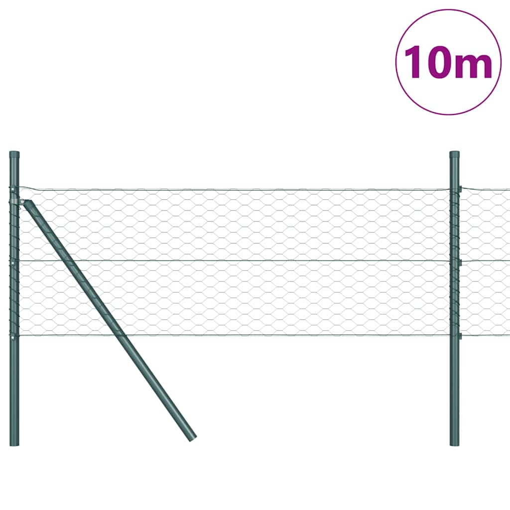 Vidaxl afrasteringspaal groen 10 x 0,8 m (36 mm gaas) staal en pvc