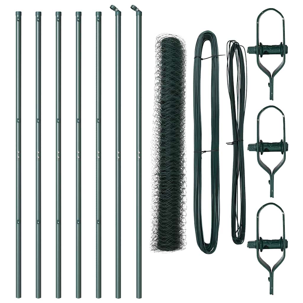 Vidaxl afrasteringspaal groen 10 x 1,4 m (36 mm gaas) staal en pvc