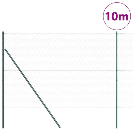 Vidaxl zeshoekig gaashek met grondbevestiging 10 x 1,5 m groen mesh