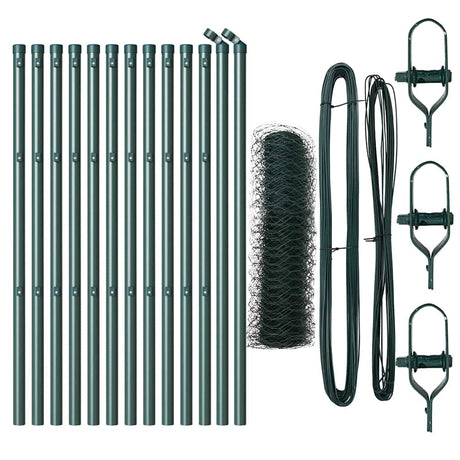 Vidaxl afrasteringspaal groen 25 x 0,6 m (50 mm gaas) staal en pvc