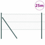 Vidaxl afrasteringspaal groen 25 x 0,6 m (50 mm gaas) staal en pvc