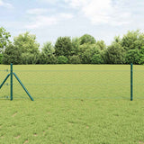 Vidaxl afrasteringspaal groen 25 x 0,8 m (50 mm gaas) staal en pvc