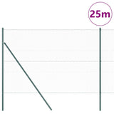 Vidaxl afrasteringspaal groen 25 x 1,6 m (36 mm gaas) staal en pvc