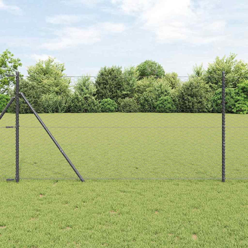 Vidaxl afrasteringspaal grijs 10 x 1,2 m (36 mm gaas) staal en pvc
