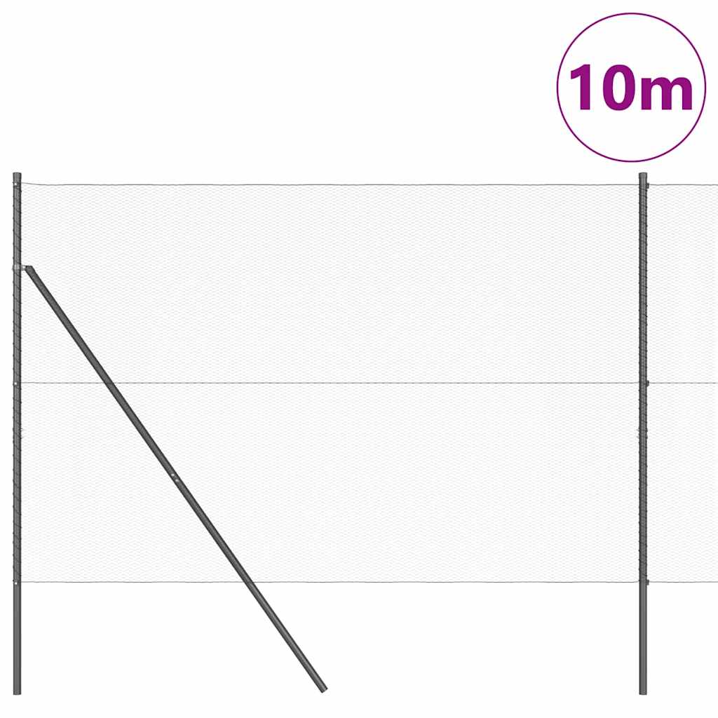 Vidaxl afrasteringspaal grijs 10 x 1,6 m (13 mm gaas) staal en pvc