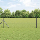 Vidaxl afrasteringspaal grijs 25 x 0,4 m (50 mm gaas) staal en pvc