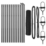 Vidaxl afrasteringspaal grijs 25 x 0,4 m (50 mm gaas) staal en pvc