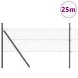 Vidaxl zeshoekig gaashek met grondbevestiging 25 x 0,5 m grijs mesh