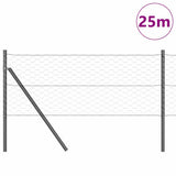 Vidaxl afrasteringspaal grijs 25 x 0,6 m (50 mm gaas) staal en pvc