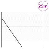 Vidaxl afrasteringspaal grijs 25 x 1,6 m (50 mm gaas) staal en pvc