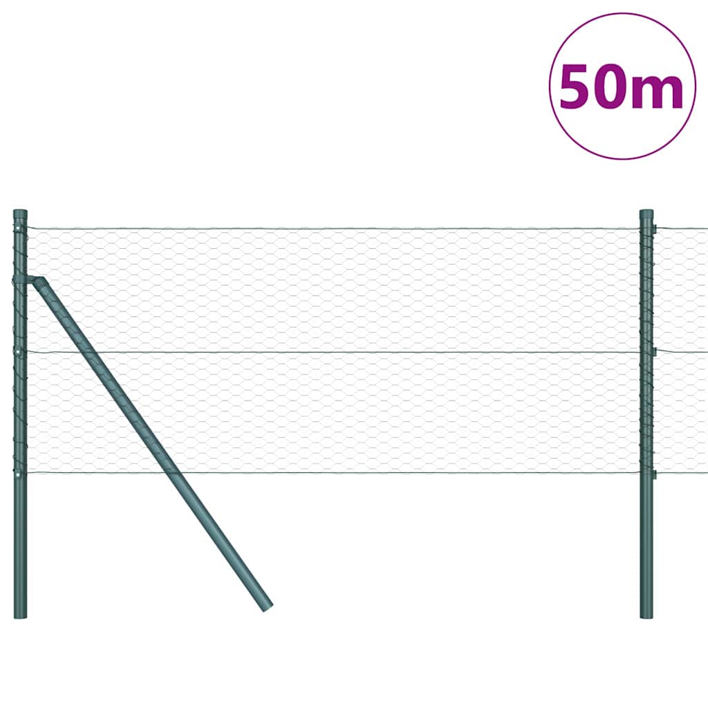 Vidaxl afrasteringspaal grijs 50 x 0,6 m (25 mm gaas) staal en pvc