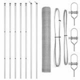Vidaxl zeshoekig gaashek met grondbevestiging 10 x 1,2 m zilver mesh