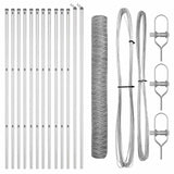 Vidaxl afrasteringspaal zilver 25 x 1 m (36 mm gaas) staal