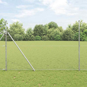Vidaxl zeshoekig gaashek met grondbevestiging 25 x 1,6 m zilver mesh