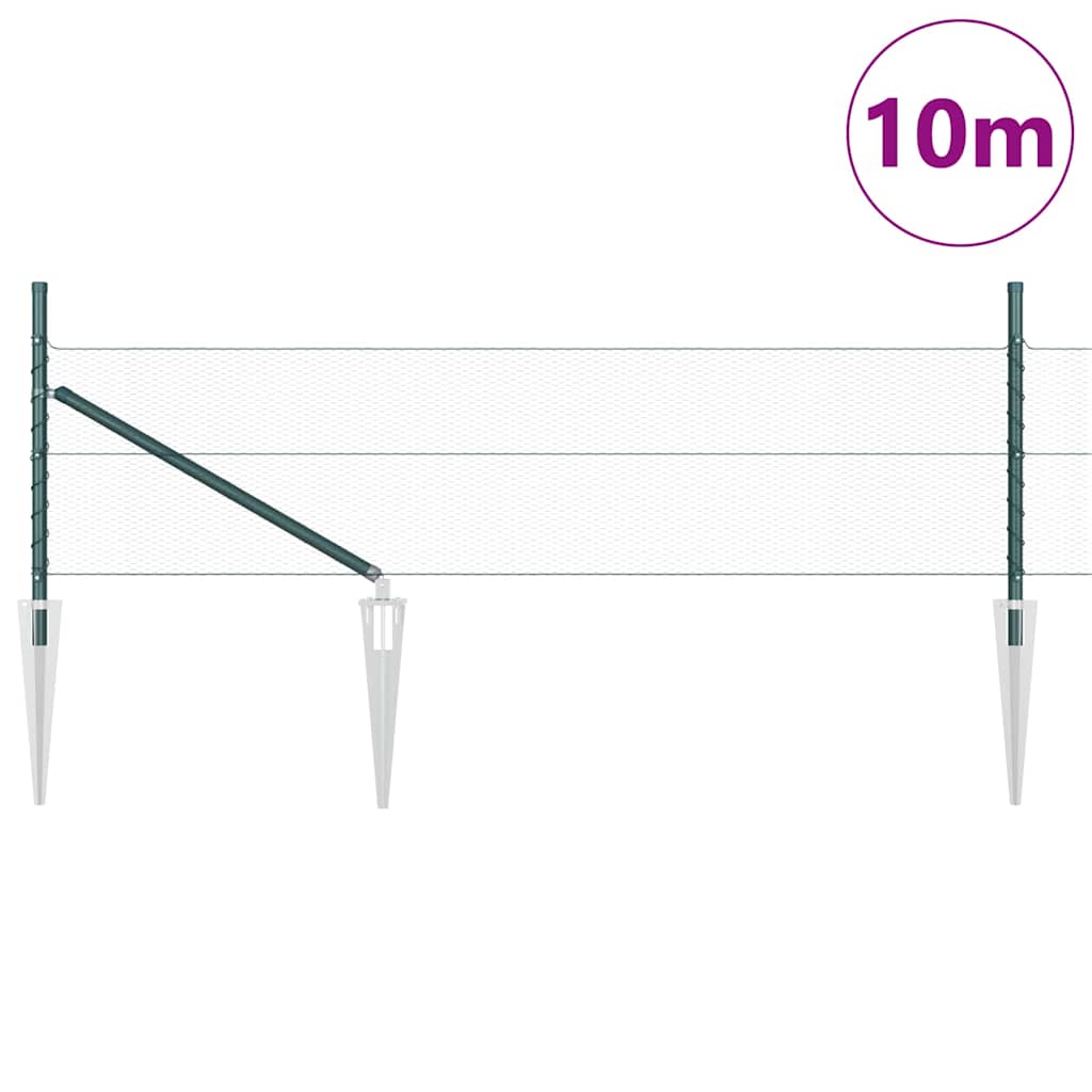 Vidaxl afrasteringspaal groen 10 x 0,5 m (13 mm gaas) staal en pvc