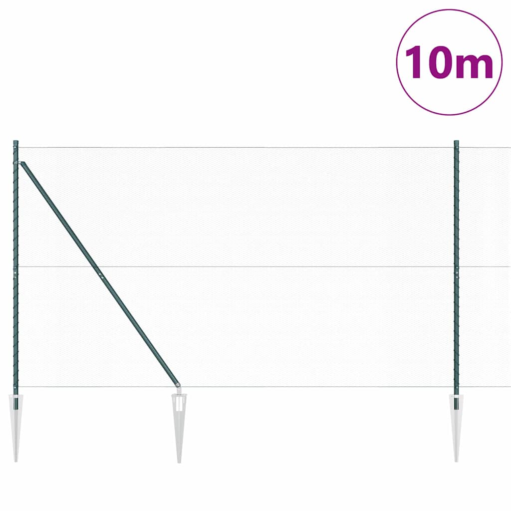 Vidaxl afrasteringspaal groen 10 x 1,5 m (13 mm gaas) staal en pvc