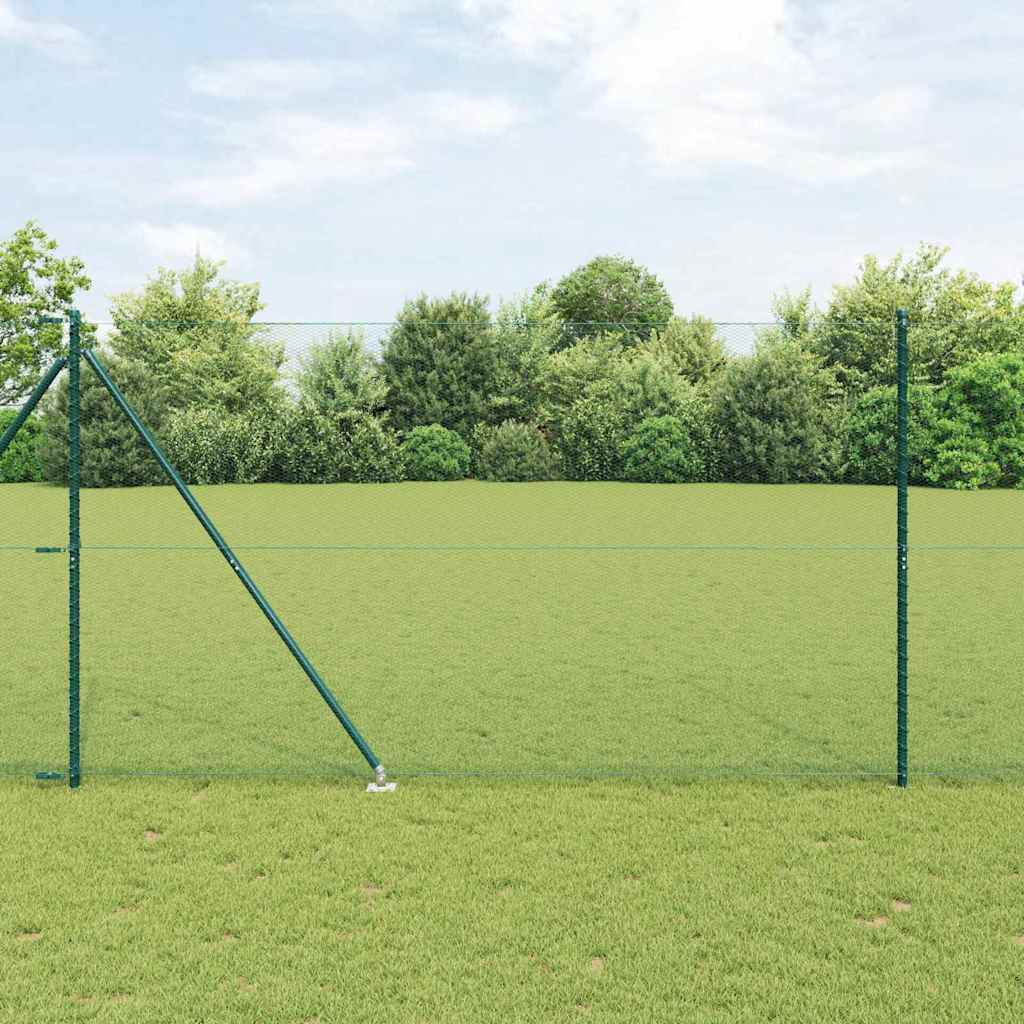 Vidaxl zeshoekig gaasgek met palen 10 x 1,6 m pvc-coated staal groen