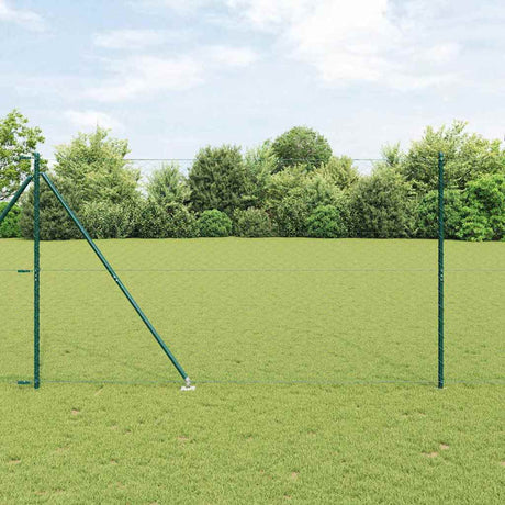 Vidaxl zeshoekig gaasgek met palen 10 x 1,6 m pvc-coated staal groen
