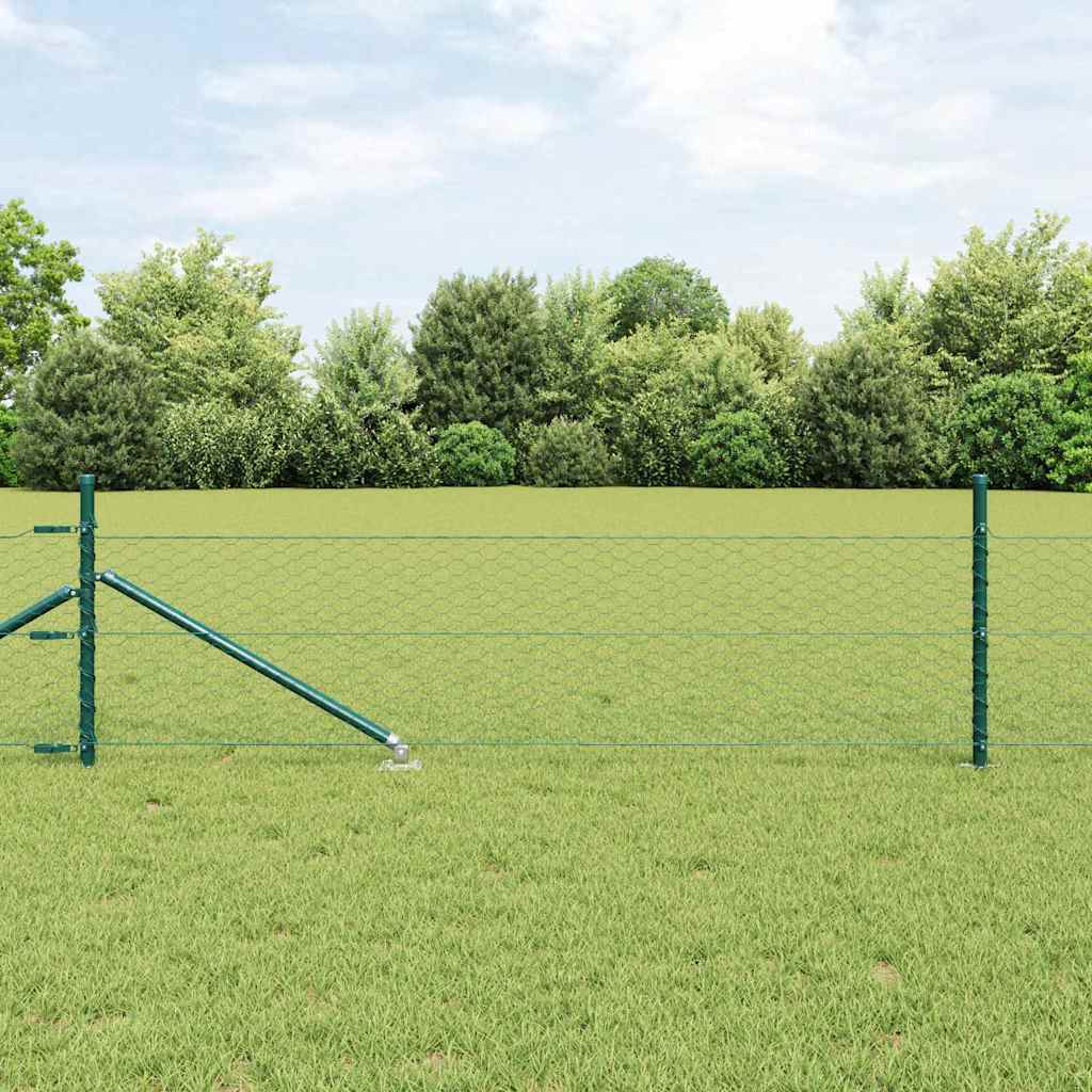 Vidaxl afrasteringspaal groen 25 x 0,5 m (36 mm gaas) staal