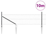 Vidaxl afrasteringspaal grijs 10 x 0,8 m (50 mm gaas) staal en pvc