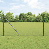 Vidaxl afrasteringspaal grijs 10 x 1 m (25 mm gaas) staal en pvc