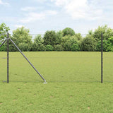 Vidaxl afrasteringspaal grijs 10 x 1 m (36 mm gaas) staal en pvc