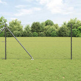 Vidaxl afrasteringspaal grijs 10 x 1,4 m (50 mm gaas) staal en pvc