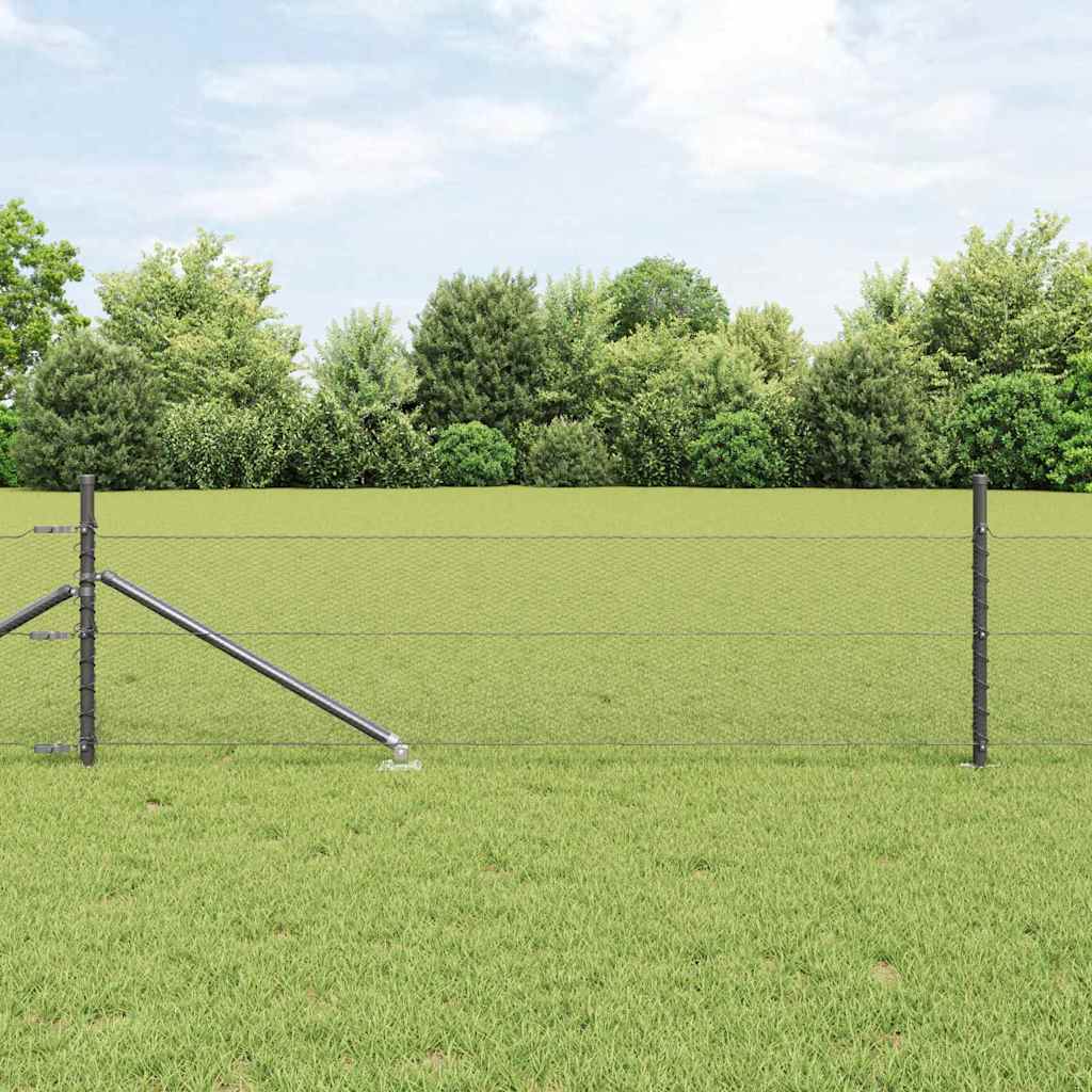 Vidaxl afrasteringspaal grijs 25 x 0,4 m (13 mm gaas) staal en pvc